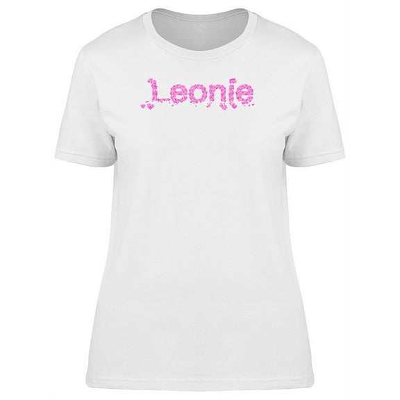 Leonie Cool Pink Heart Name T-Shirt Women -Image by Shutterstock, Female Medium