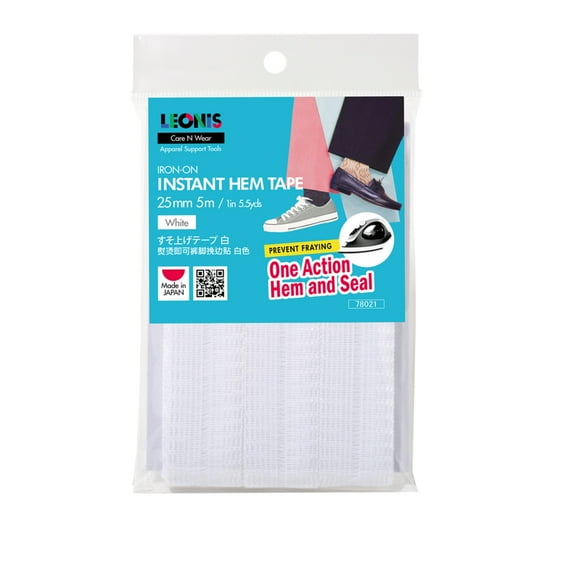 Leonis Iron-on Instant Hem Tape 25mm x 5m (1in x 5.5yds) White