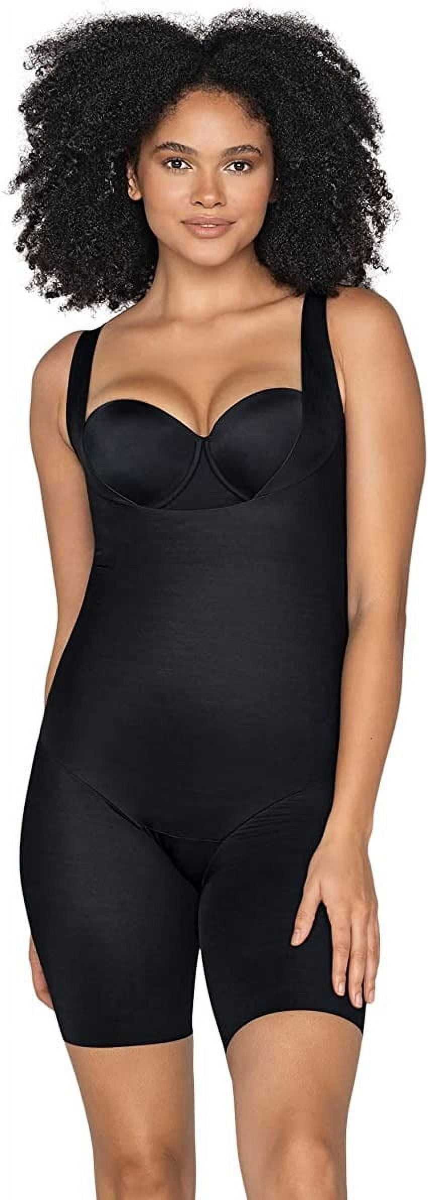 Leonisa BLACK Open Bust Seamless Shapewear Tummy Control Bodysuit, US  X-Large