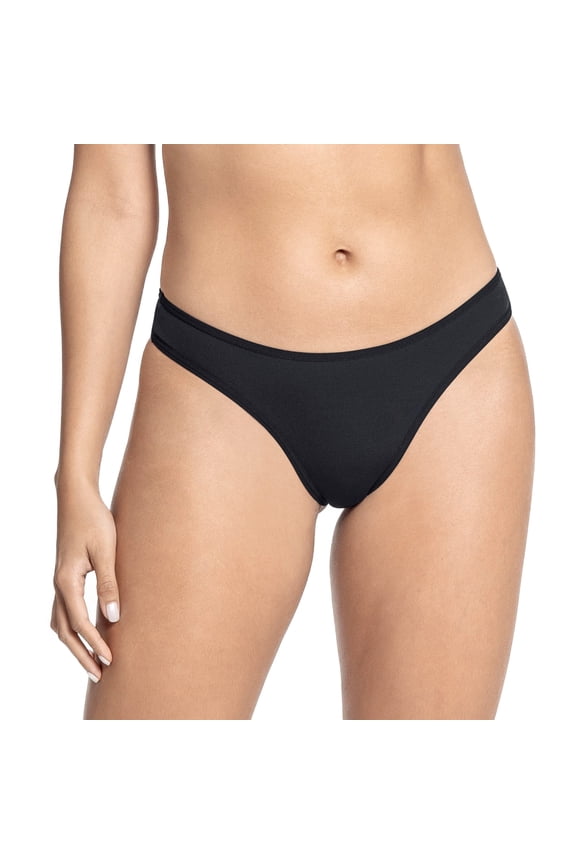 Leonisa Basics Low-Rise Classic Microfiber Thong Panty for Women - Size L