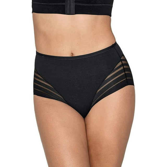 Leonisa | Invisible High Waisted Tummy Control Stripe Lace Underwear | Shapewear Panties for