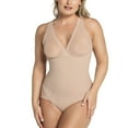 thumbnail image 1 of Leonisa Sheer Stripe Detail Sculpting Bodysuit - Tummy Control Shapewear for Women, 1 of 6