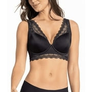 Leonisa Soft Lightly-Lined Lace Underwire Bra- Deep Coverage Bra