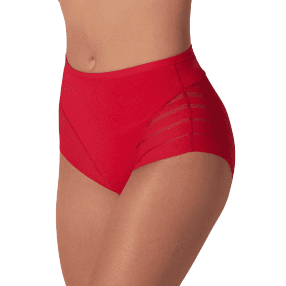 Leonisa Women's Moderate Compression Tummy Control Shaper Panty Red Medium