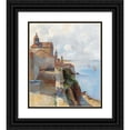 thumbnail image 1 of Leontine von Littrow 12x14 Black Ornate Wood Framed Double Matted Museum Art Print Titled: The Bell Towers in Rab, 1 of 5