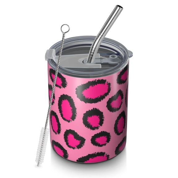 Leopard 12oz Stainless Steel Coffee Mug – Double-Wall Insulated Cup with Spill-Resistant Lid, 360° Full-Print Design, Keeps Drinks Hot & Cold for Home, Office, Travel,Thanksgiving,Christmas
