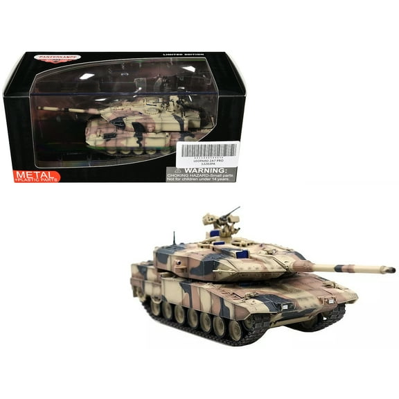 Leopard 2 A7+ Main Battle Tank "Desert Camouflage" German Army "Armor Premium" Series 1/72 Diecast Model by Panzerkampf