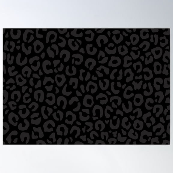 Leopard 2, Pattern, Black, Black Poster Wall Art, Poster Only