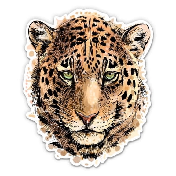 Leopard - 3" Vinyl Sticker - For Car Laptop Water Bottle Phone - Waterproof Decal