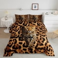 thumbnail image 1 of Leopard 3D Bedding Sets Jaguar Cheetah Print Comforter Set Twin, Wild Animal Faux Bedding Comforter Sets Brown Black Skin Quilt with 1 Pillow Case, 1 of 6