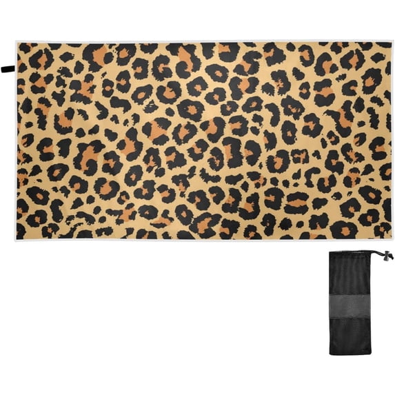 Leopard 3D Print Beach Towel 31" x 71", Quick Dry Bath Towel Super Absorbent Lightweight Travel Towel for Beach Yoga Swim Sport Camping Holiday