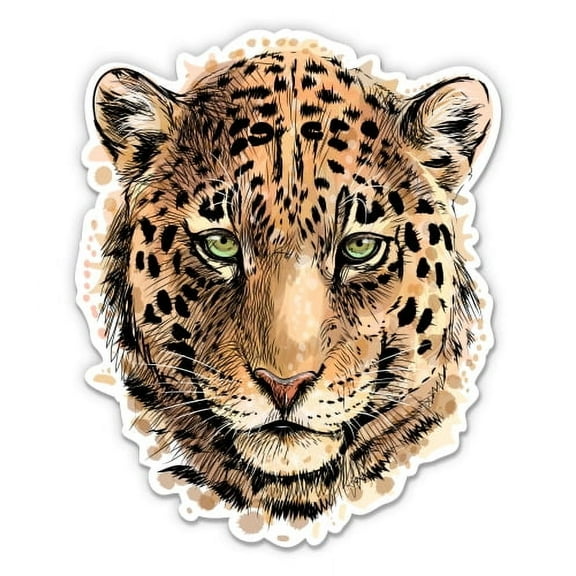 Leopard - 5" Vinyl Sticker - For Car Laptop I-Pad - Waterproof Decal