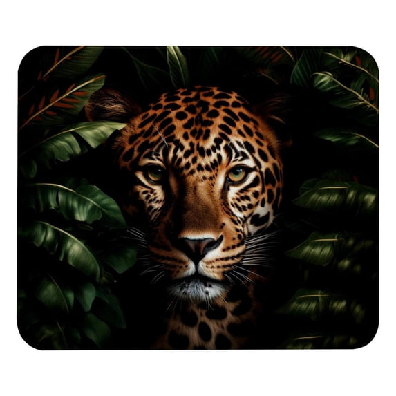 Leopard 8.3x9.8 Inch Square Non-Slip Rubber Bottom Mouse Pad, Desk Pad, Desk Mat - Printed Design for Office and Gaming