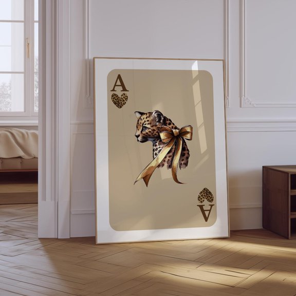 Leopard Ace Card Coquette Unframed Paper Print