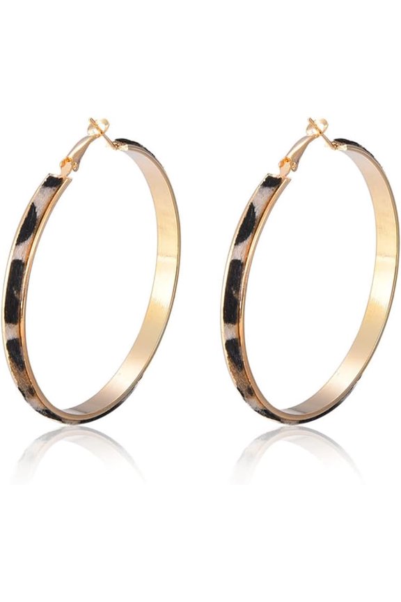 Leopard Acrylic Small Hoop Earrings 925 Sterling Silver Elegant Tortoise Shell Resin Round Circle Geometric Lightweight Thick Open Stud Earrings for Women Minimalist Christmas Party Jewelry Gifts