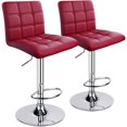 thumbnail image 1 of Leopard Adjustable Swivel Kitchen Dining Counter Bar Stool,Set of 2,Wine Red, 1 of 7