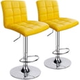 thumbnail image 1 of Leopard Adjustable Swivel Kitchen Dining Counter Bar Stool,Set of 2,Yellow, 1 of 6