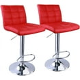 thumbnail image 1 of Leopard Adjustable Swivel Kitchen Dining Floor Bar Stool,Set of 2,Red, 1 of 5