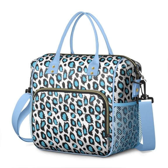 Leopard Aesthetic Lunch Box – Fashionable Cheetah Spot Print Cooler Tote, Reusable Insulated Bag with Dual Compartments for Work or Travel