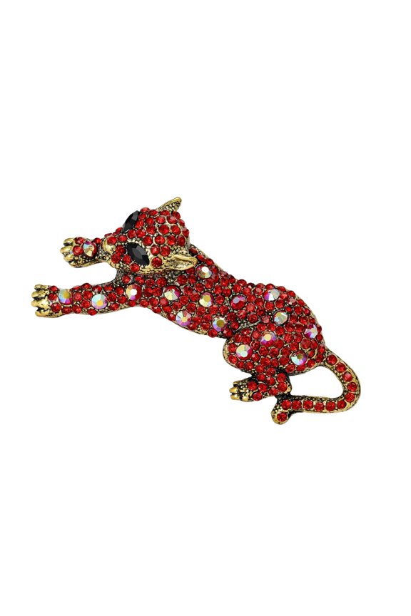 Leopard Alloy Pin Handmade Rhinestones Jewelry Brooch Gift For Special Event