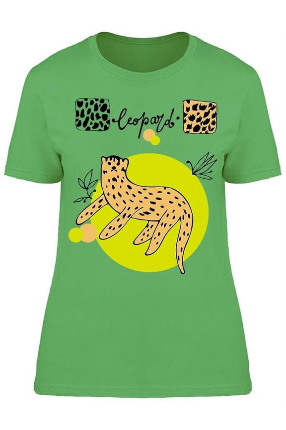Leopard And Leaves T-Shirt Women -Image by Shutterstock, Female Medium
