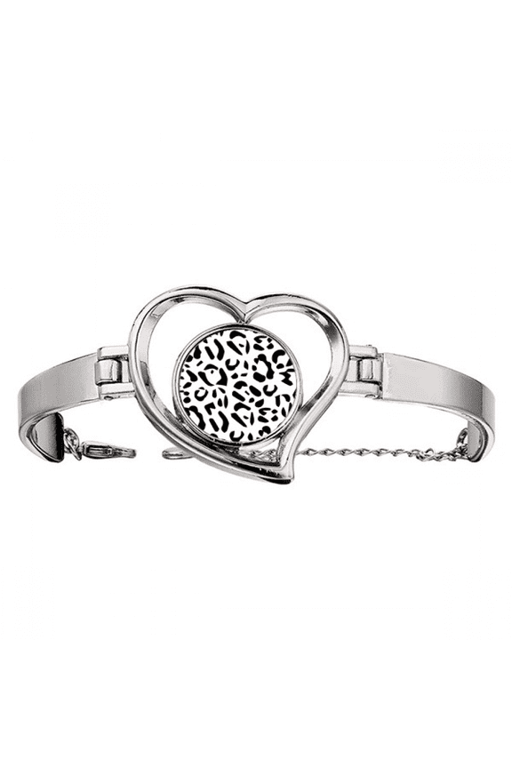 Leopard Animal Art Grain Illustration Pattern Bracelet Heart Jewelry Wire Bangle