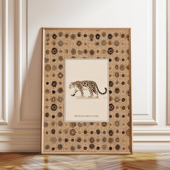 Leopard Animal Illustration Spotted Wild Cat Quote Art, Stretched Canvas 16x20in