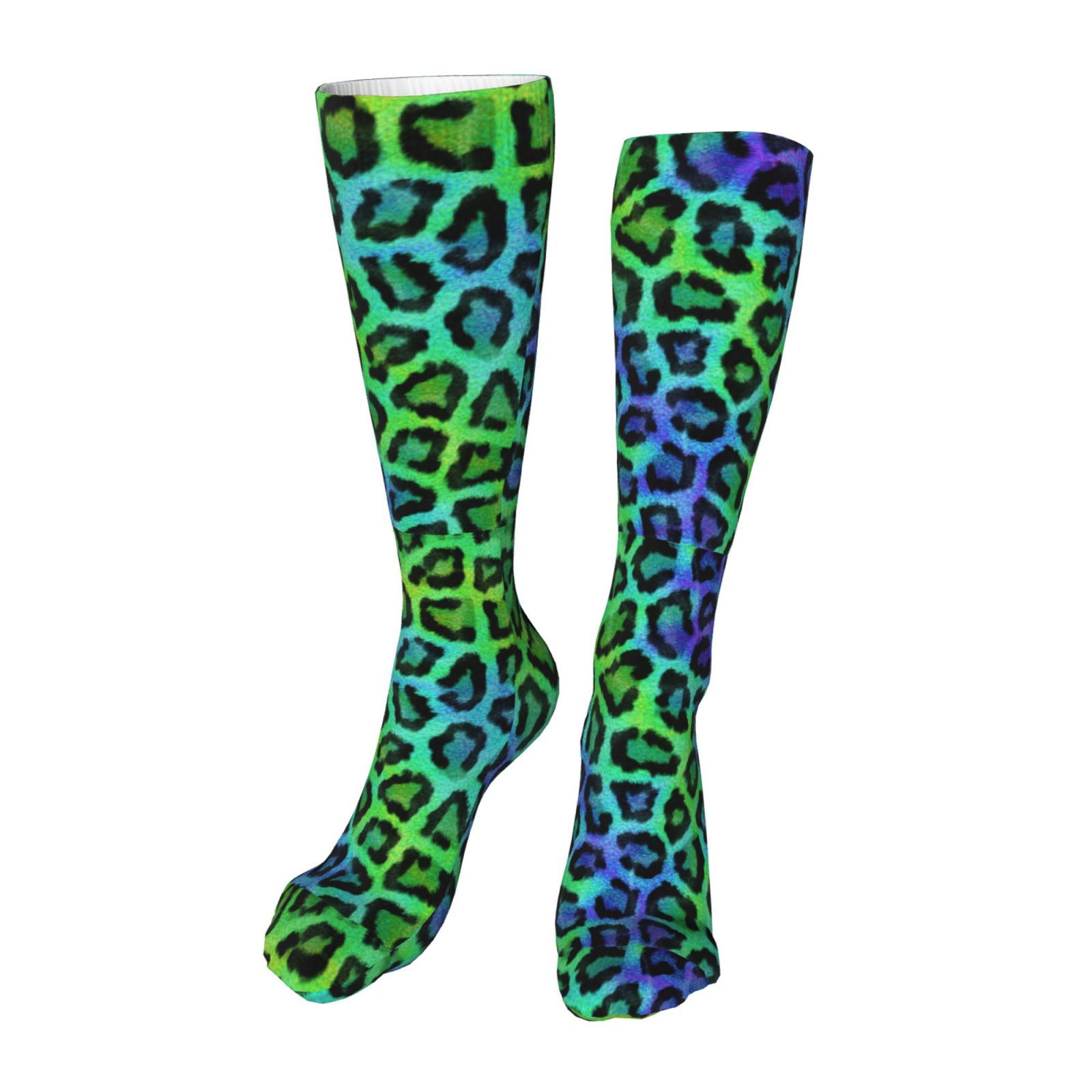 Leopard Animal Knee High Socks Warm for Wowen Men Antislip Winter