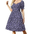 thumbnail image 1 of Leopard Animal Print Dress Sexy V Neck Blue And Grey Festival Dresses Women Aesthetic Design Casual Dress Birthday Gift, 1 of 7