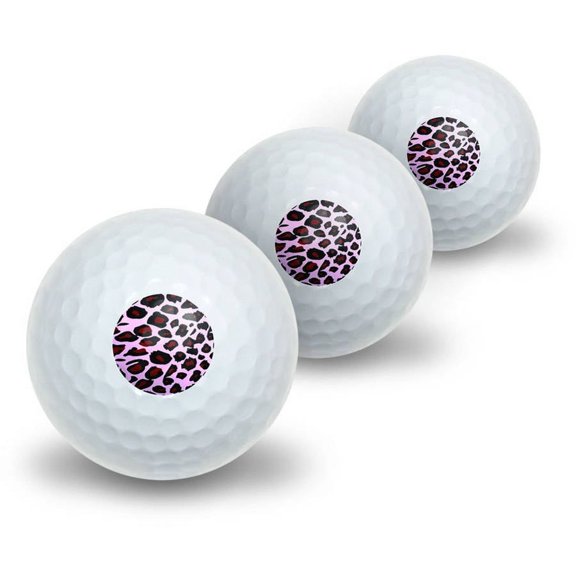 Leopard Animal Print Pink Novelty Golf Balls, 3pk