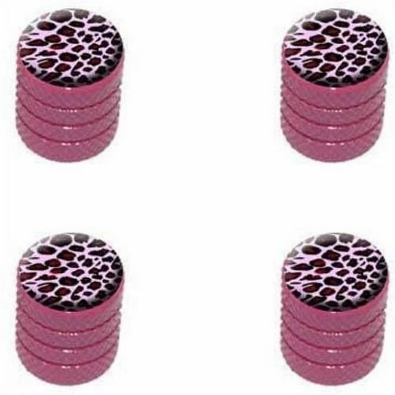 Leopard Animal Print Pink Tire Rim Wheel Aluminum Valve Stem Caps, Multiple Colors