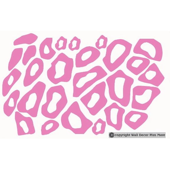 Leopard Animal Print Wall Vinyl Circle Stickers Rings Decals, Soft Pink