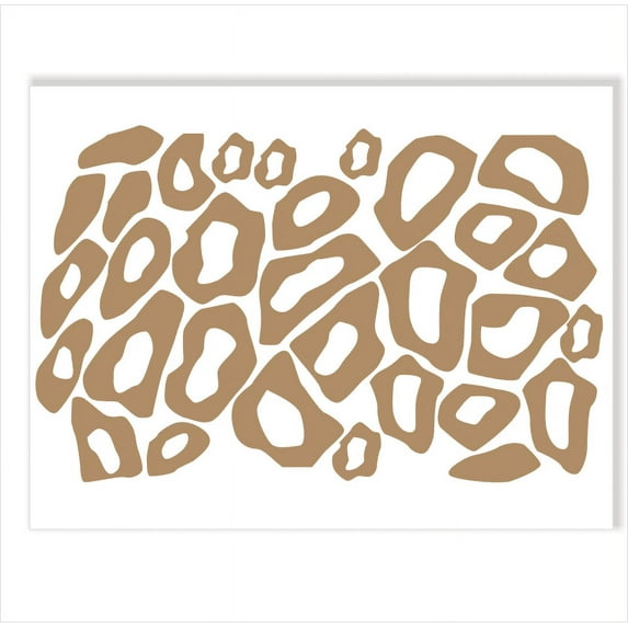Leopard Animal Print Wall Vinyl Circle Stickers Rings Decals, Tan