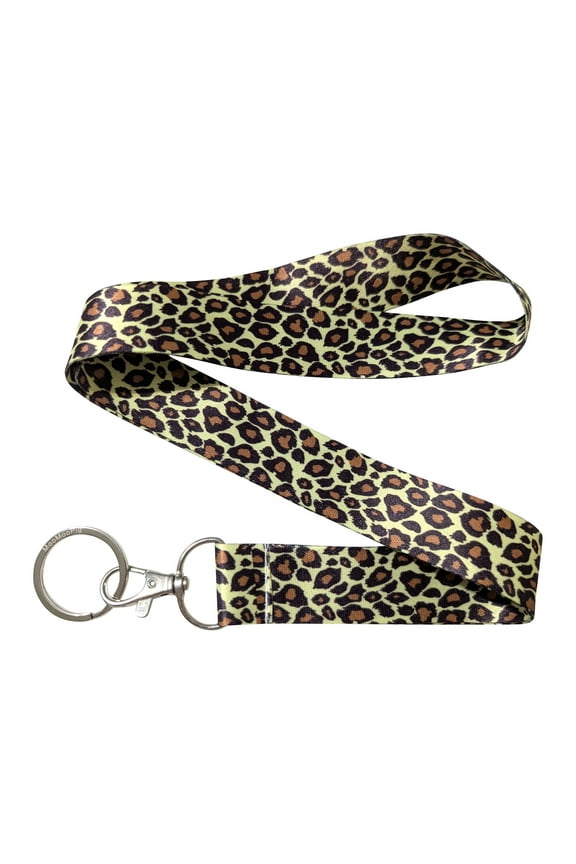 Leopard Animal Spots Pattern Brown Yellow Keychain Lanyard