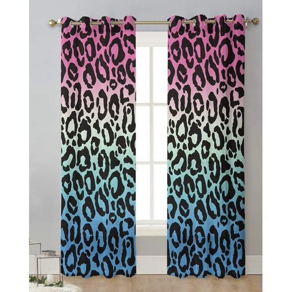 Leopard Animal Texture Tulle Drapes for Living Room Bedroom Sheer Window Curtains Kitchen Balcony Modern Voile Curtains