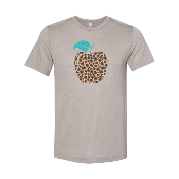 "Leopard Apple, Teacher Shirt, Gift For Teacher, Unisex Fit, Teaching Shirt, Leopard Print, Leopard Teacher Shirt, School Tee, Teacher Apple, Heather Stone, MEDIUM"