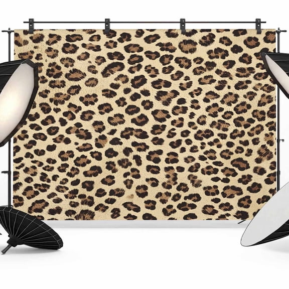 Leopard Backdrop for Photoshoot,Photography Photo Studio Background Wall Backdrop,Brown Black Beige Modern Abstract Impressionist Back Drop Banner Panel for Portraits Wedding Live Streaming 12x8Ft