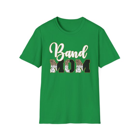 Leopard Band, Gildan Unisex Softstyle T-Shirt, Band Mom Graphic Tee, S-3XL