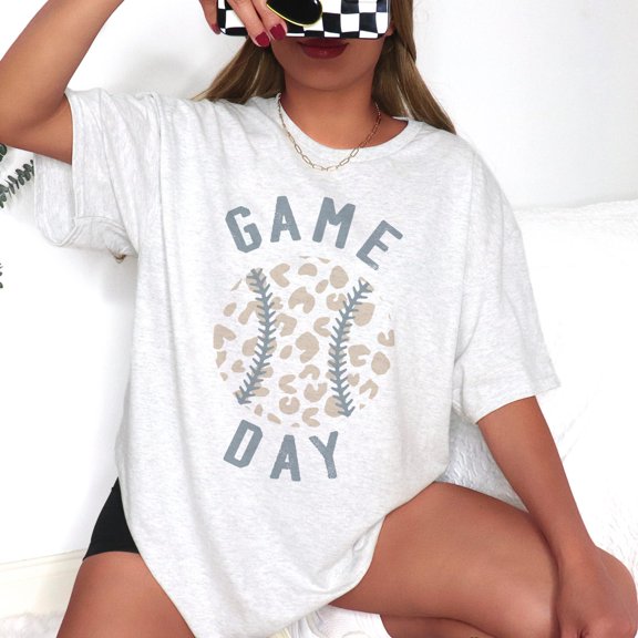 Leopard Baseball Game Day TShirt Retro Sports Fan Tee