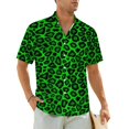 thumbnail image 1 of Leopard Beach Shirt Mens Animal Fur Print Classic Casual Shirts Summer Short Sleeve Stree, 1 of 5