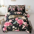 thumbnail image 1 of Leopard Bed Set in a Bag 7 Pcs,Wild Cheetah Animal Brown Leopard Print Bedding Set,Watercolor Pink Roses Garden Flowers Comforter with Fitted,Flat Sheet,Pillowcase,Pillow Covers,Queen, 1 of 5
