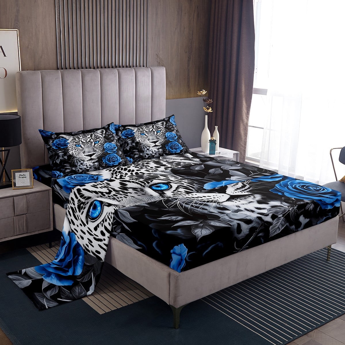 Leopard Bed Sheets Set Cheetach Print Sheets Queen Size Rose Flower leopard-bed-sheets-set-cheetach-print-sheets-queen-size-rose-flower