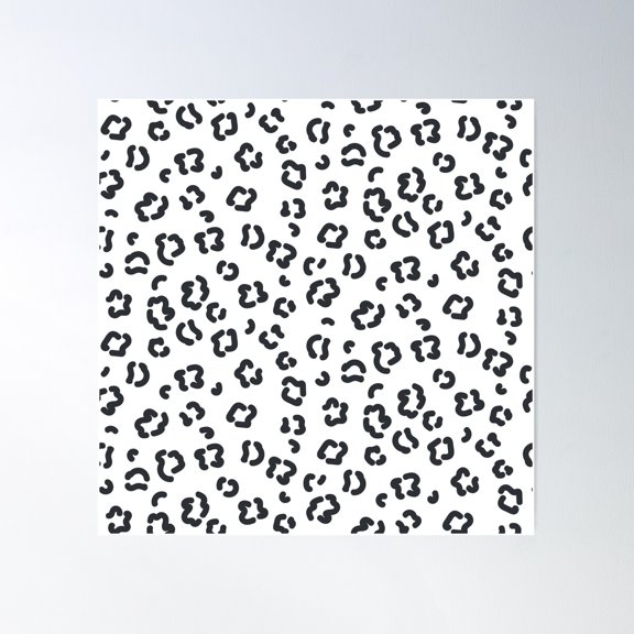 Leopard Black Spots Pattern Poster Wall Art, Modern Wall Decor For Living Room Bedroom, 17x17 UNFRAMED