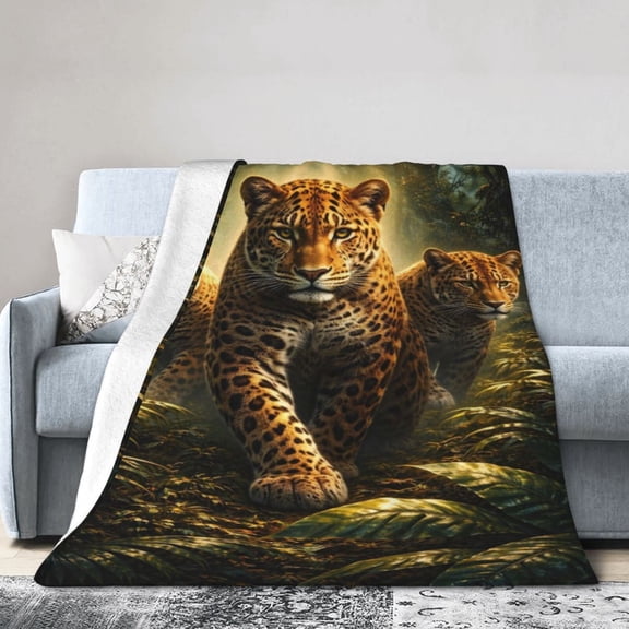 Leopard Blanket Gift Cozy Soft Home Decor with Jungle Inspired Design for Animal Lovers Gift 50x40