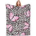 thumbnail image 1 of Leopard Blanket for Women Girls Leopard Blanket Gifts 60" X 50" Flannel Pink Butterfly and Leopard Design Throw Blankets for Bed Living Room Sofa Couch Soft Warm Lightweight Cozy Leopard Decor, 1 of 6