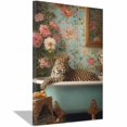 thumbnail image 1 of Leopard in Blue Bathtub Canvas Wall Art, Floral Bathroom Prints Painting for Bathroom Living Room Bedroom Decor, Framed Ready to Hang Ready to hang-30"L x 20"W, 1 of 10