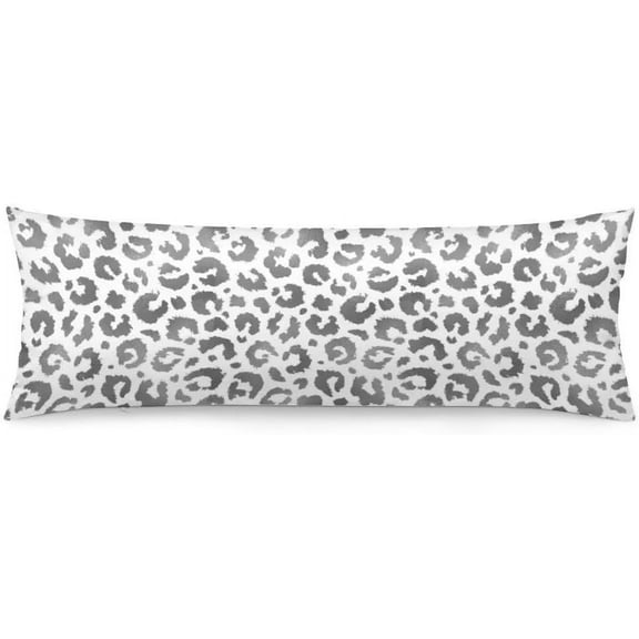 Leopard Body Pillow Cover Grey Leopard Print Long Pillow Case with Zipper Decorative Bedding Pillowcase Farmhouse Cheetah Pillow Covers Soft Animal Skin Cushion Pillow Case for Bedroom,20"x54",Gray
