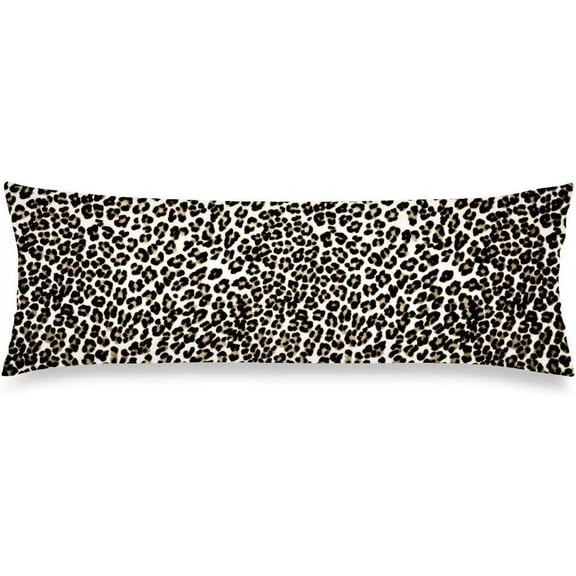 Leopard Body Pillow Cover Safari Wild Animal Cheetah Skin Pattern Leopard Print Long Pillowcase with Zipper Decorative Cushion Pillow Covers Soft Large Bedding Pillow Cases for Bedroom,Couch,20"x54"