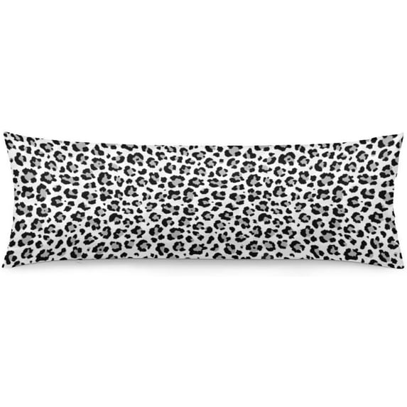 Leopard Body Pillow Cover White Grey Leopard Print Long Pillow Case with Zipper Decorative Bedding Pillowcase Farmhouse Cheetah Pillow Covers Soft Animal Skin Cushion Pillow Case for Bedroom,20"x54"