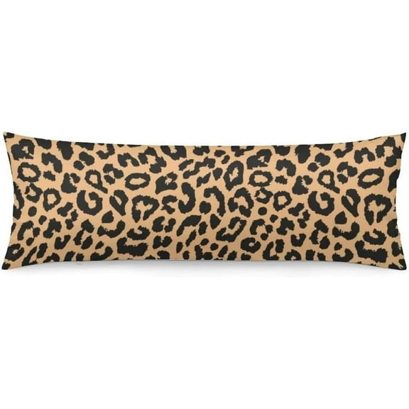 Leopard Body Pillow Cover Wildlife Animal Skin Theme Cheetah Print Long Pillow Case with Zipper Decorative Soft Bedding Pillowcase Farmhouse Cushion Pillow Covers for Couch,Bedroom, 20"x54",Brown